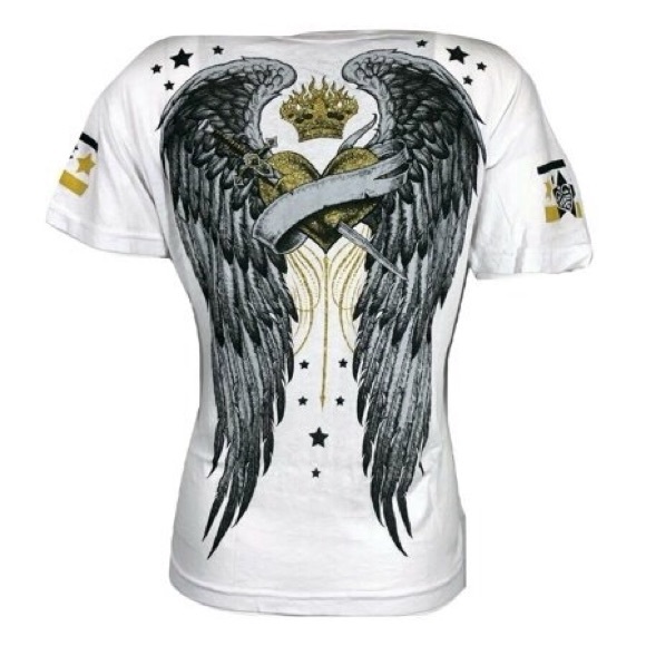 Sinful Affliction NWT Salem Skull with Angel Wings Edgy Top Large - Picture 2 of 10